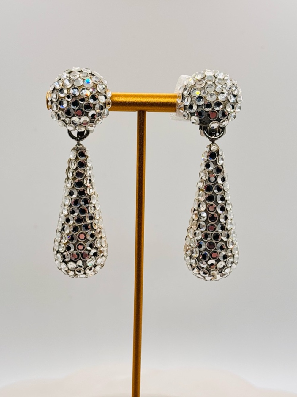 Richard Kerr Rhinestone Drop Clip-On Statement Earrings
